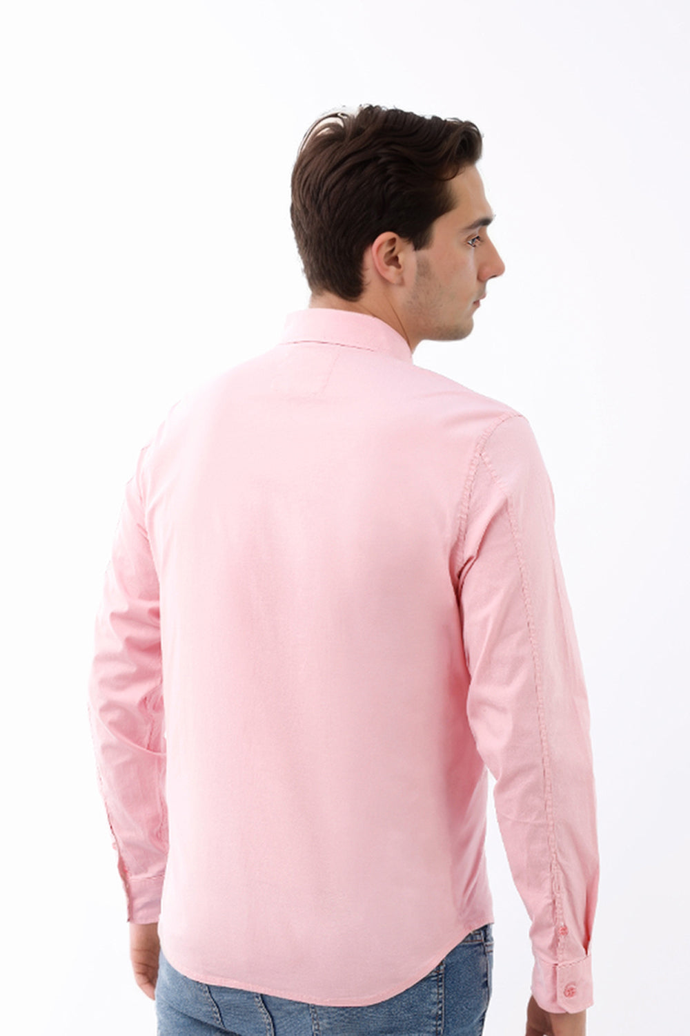 Camisa Hombre Manga Larga Strech Palo Rosa