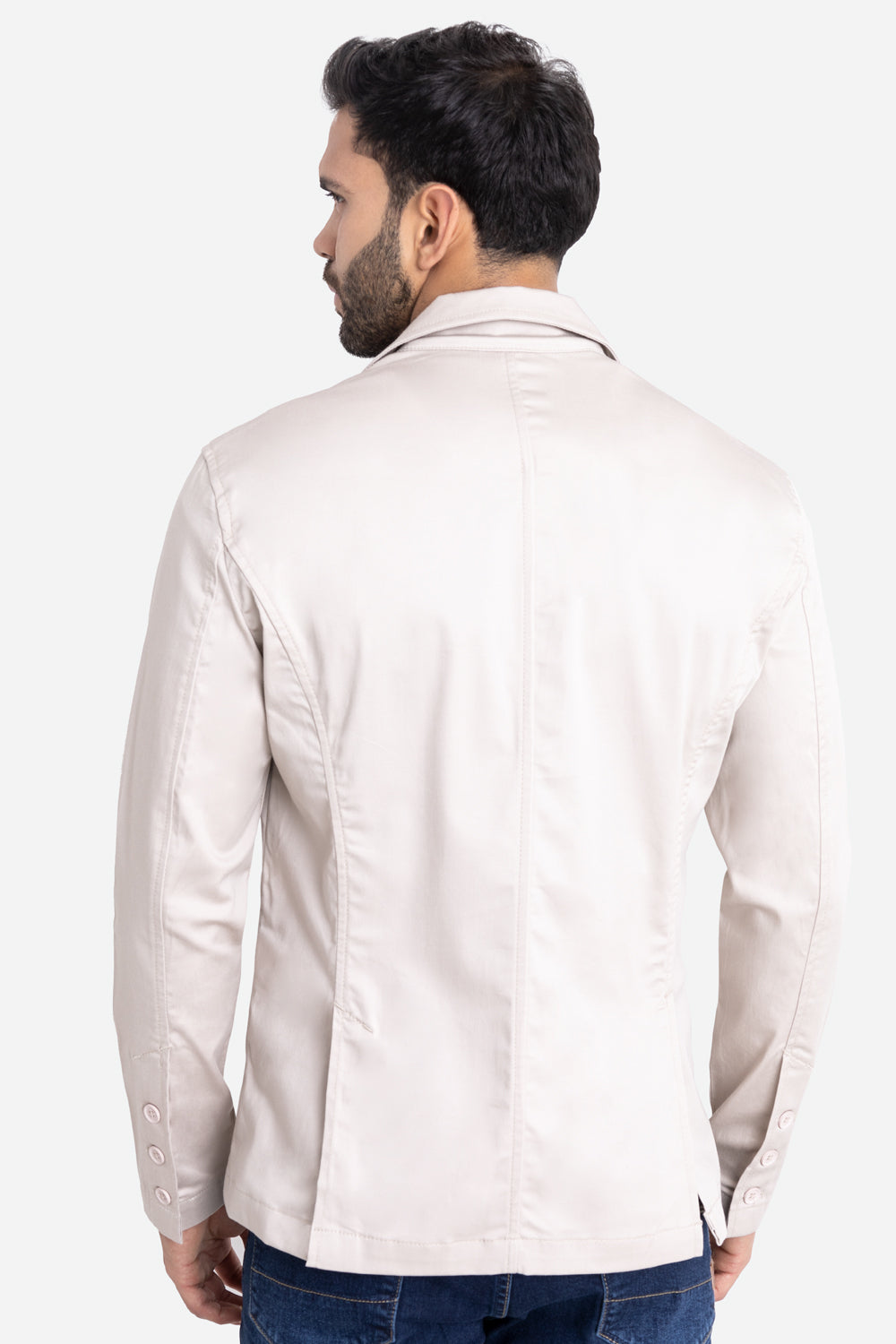 Blazer Hombre Satín Beige