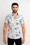 Camisa hombre blanco estampado