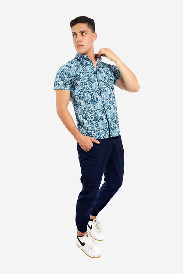 Camisa hombre acero estampado