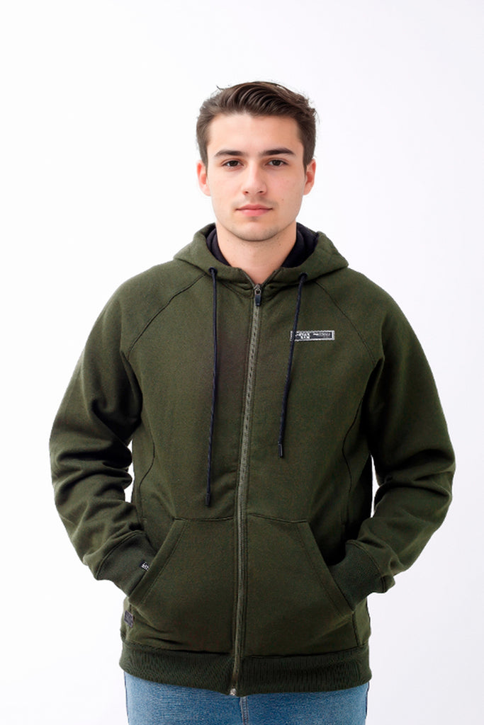 Polera Hombre Franela/Cierre Verde Militar - 230048