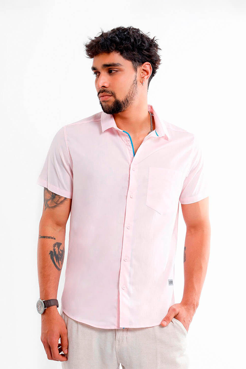Camisa hombre rosado