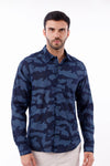 Camisa hombre azul camuflado