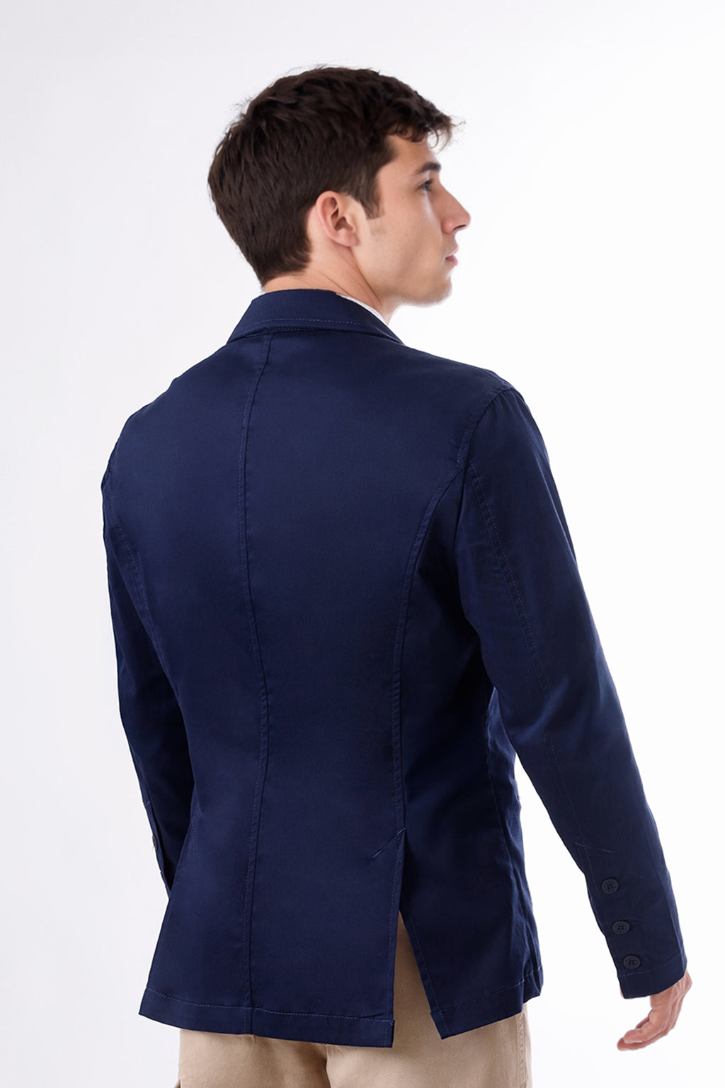 Blazer Hombre Satín Azul