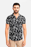 Camisa hombre negro estampado