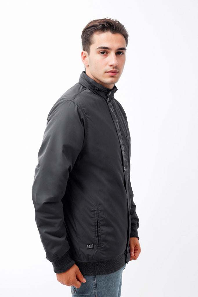 Casaca Corta Viento/Capucha Hombre Plomo - 230023