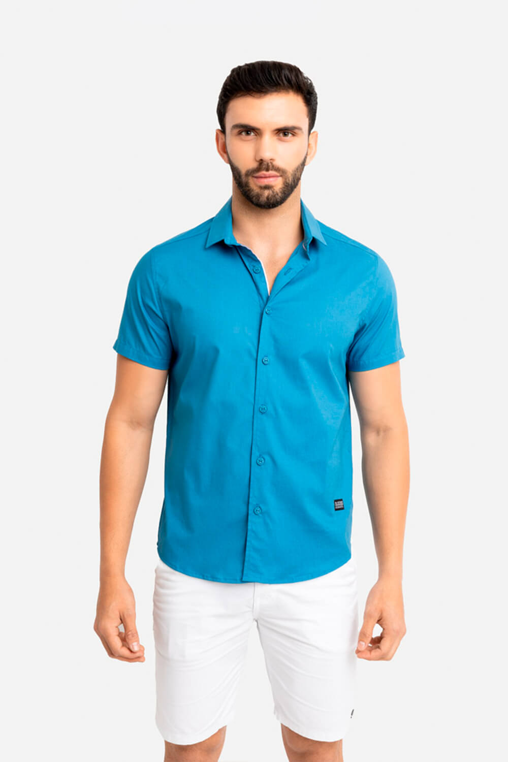 Camisa hombre celeste oscuro