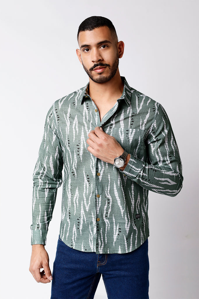 Camisa Lino Estam Flores Blancas