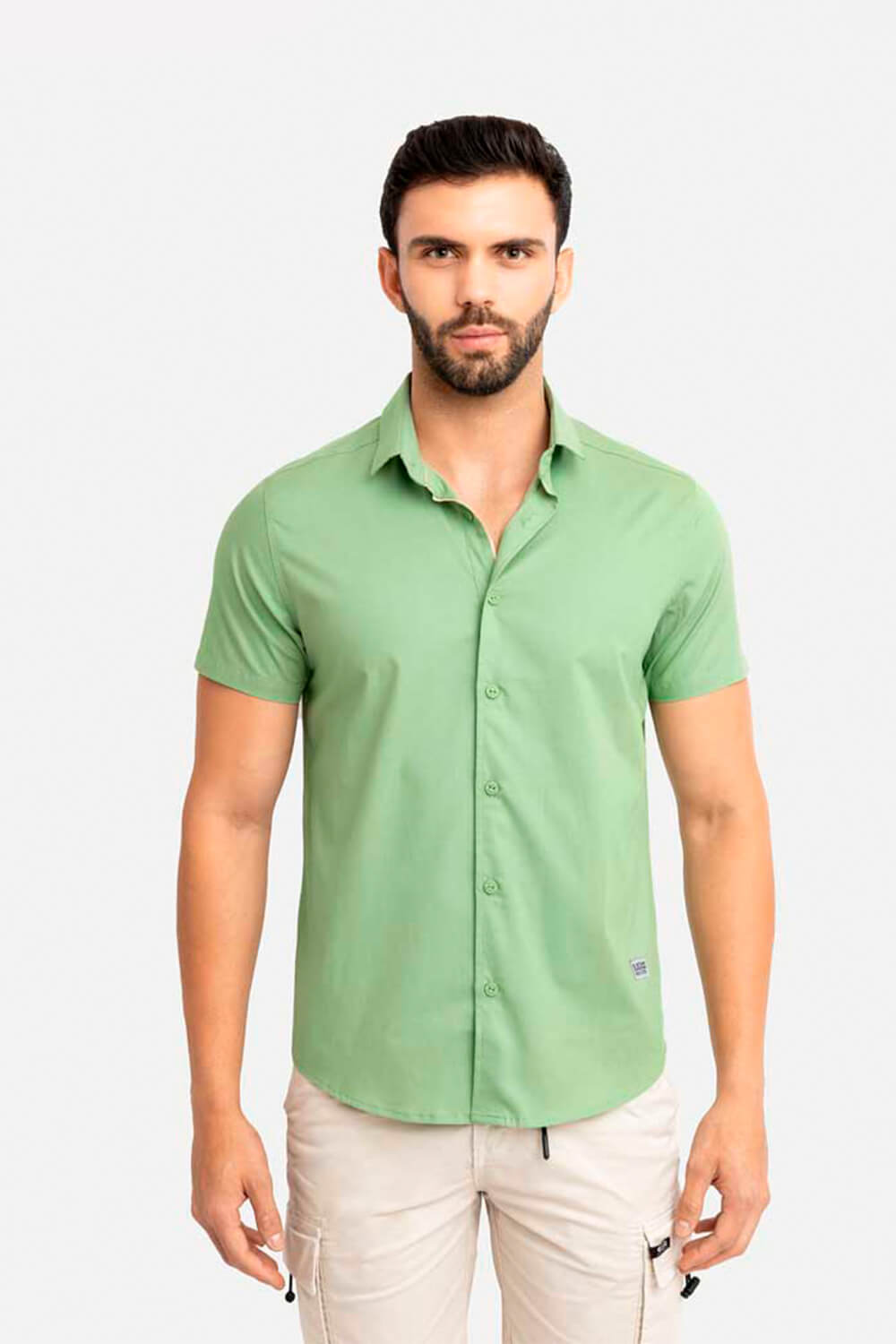 Camisa hombre verde pastel