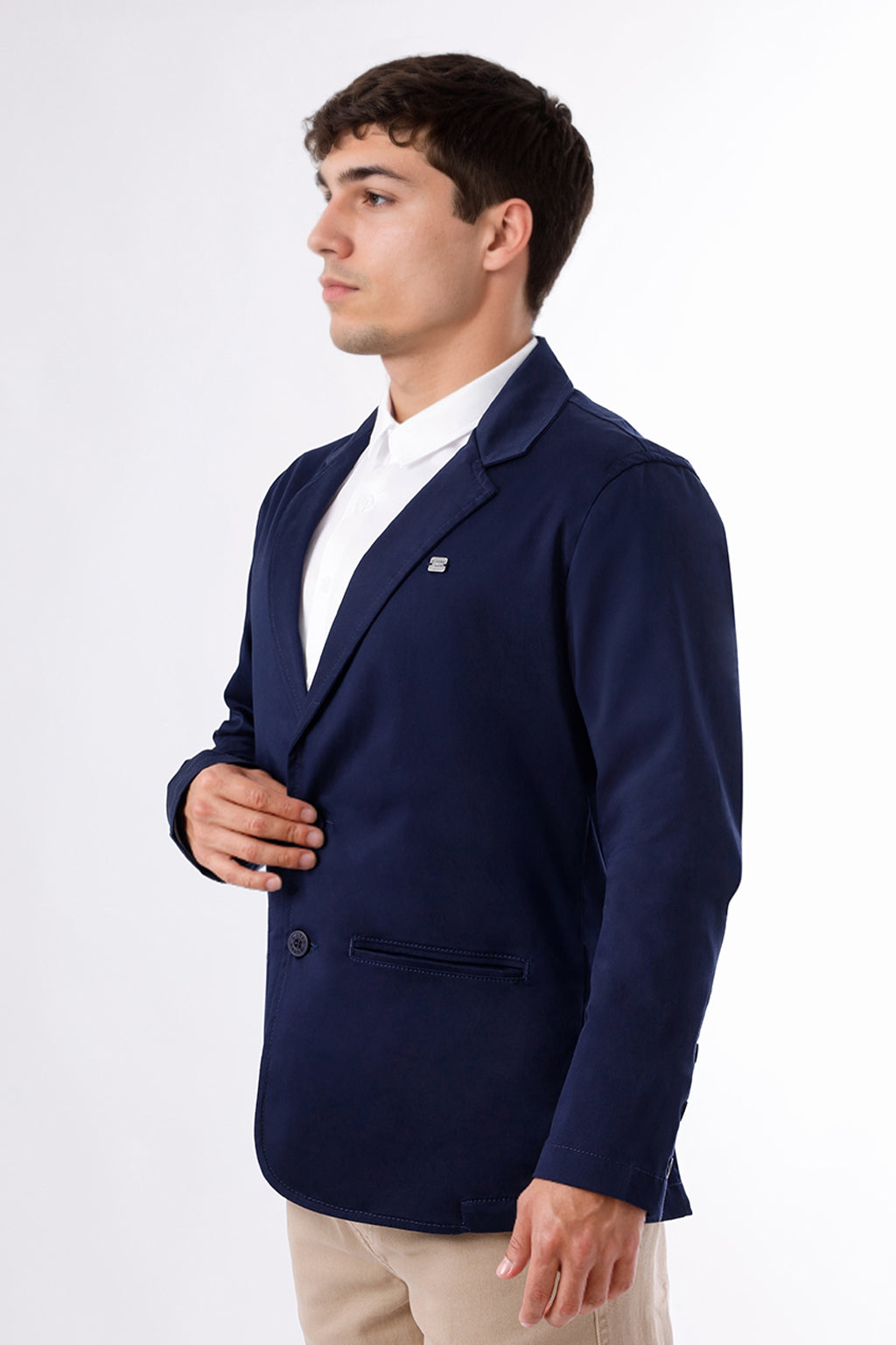 Blazer Hombre Satín Azul