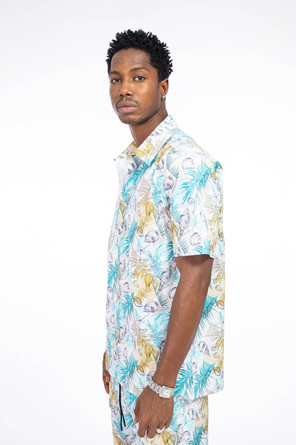 Camisa hombre blanco estampado