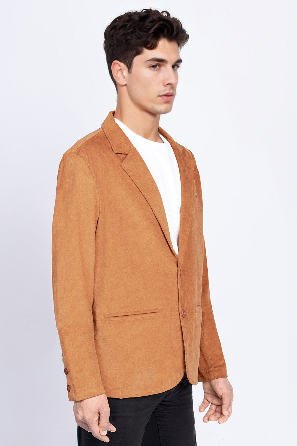 Blazer Hombre Corduroy Camello