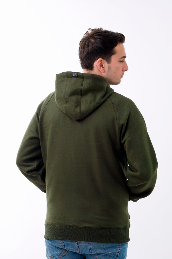 Polera Hombre Franela/Cierre Verde Militar - 230048