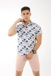 Camisa hombre blanco estampado