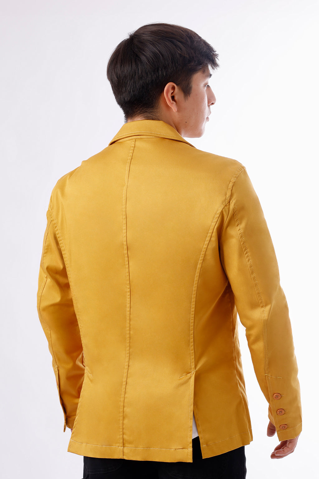 Blazer Hombre Satín Mostaza