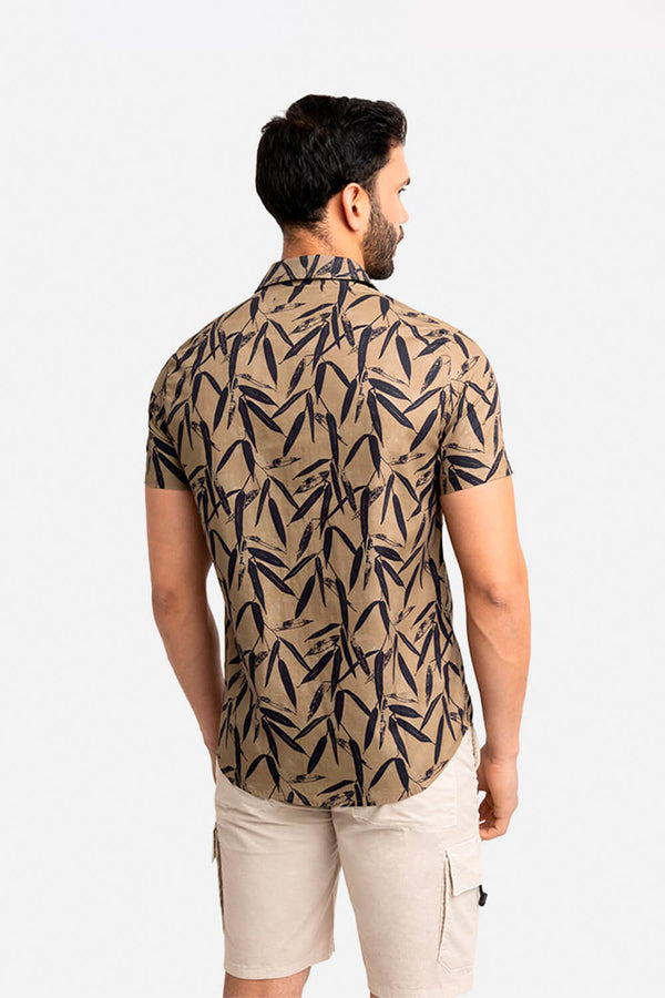 Camisa hombre marrón claro