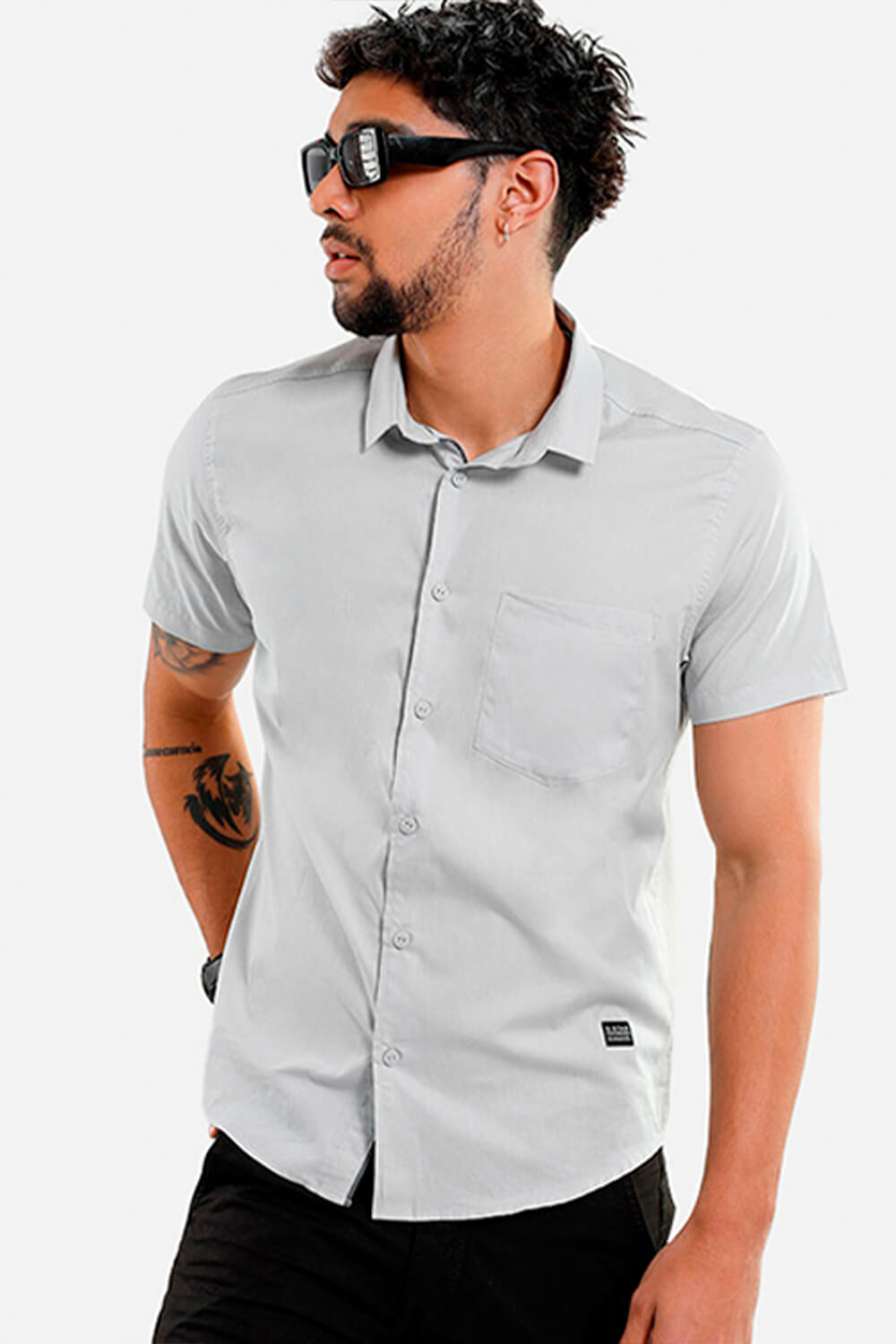 Camisa Manga Corta Satín - 220376