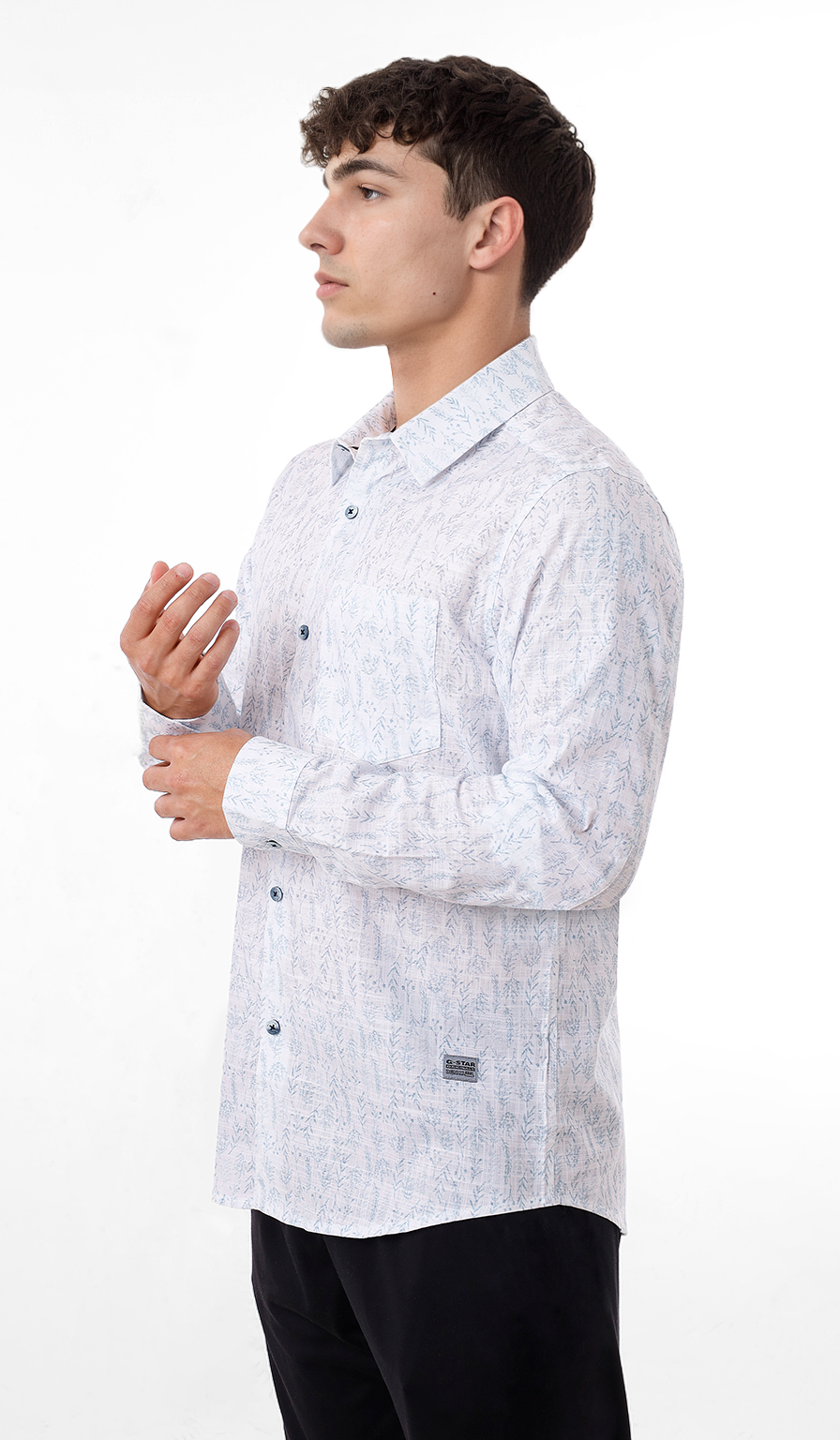 Camisa manga larga Lino con diseño - 240147