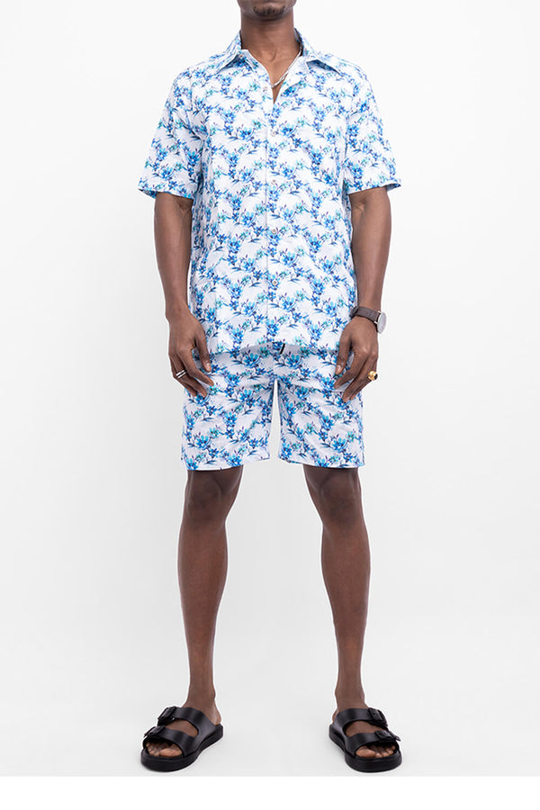 Camisa hombre blanco estampado
