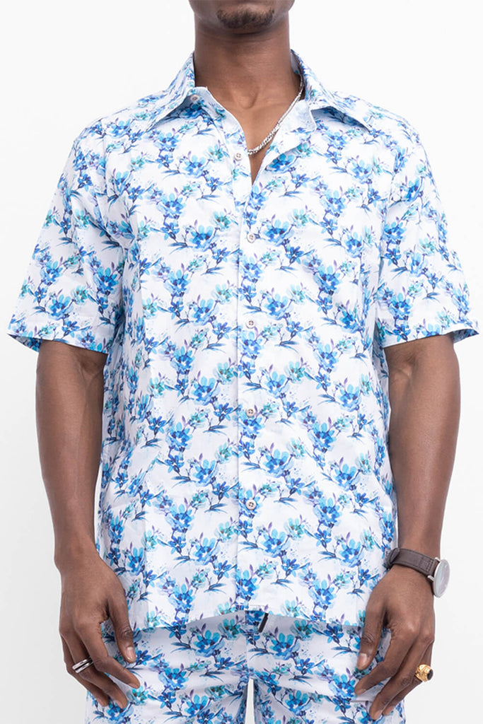 Camisa hombre blanco estampado