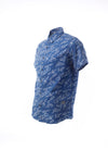 Camisa Lino azulino - Garabato de rosa