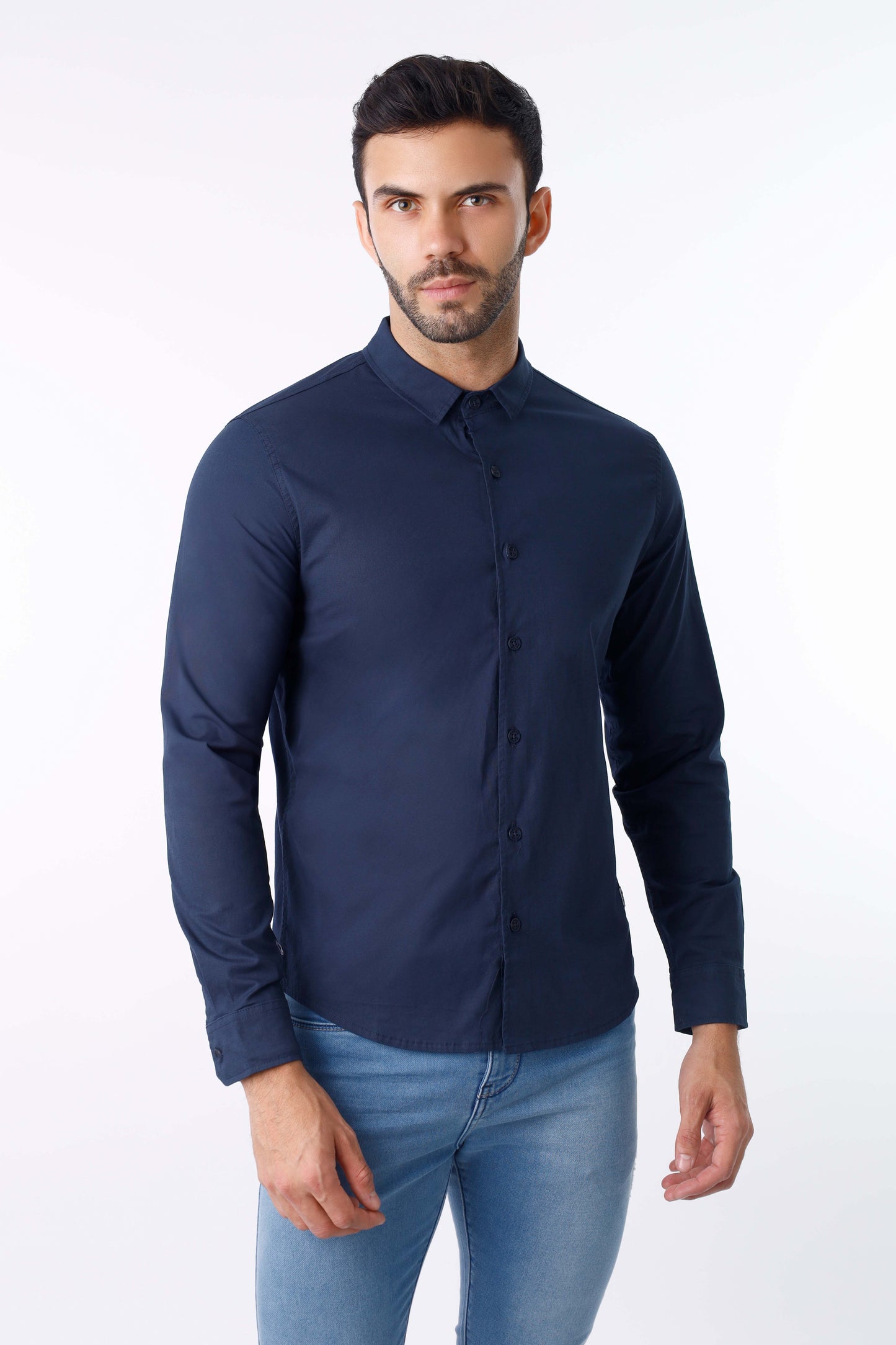 Camisa Hombre Manga Larga Beige