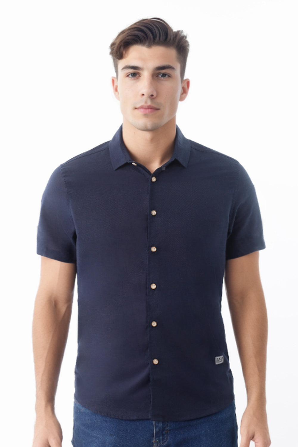 Camisa Hombre Lino Milán Azul - 230074