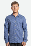 Camisa hombre azul estampado