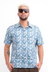 Camisa hombre verde jade estampado