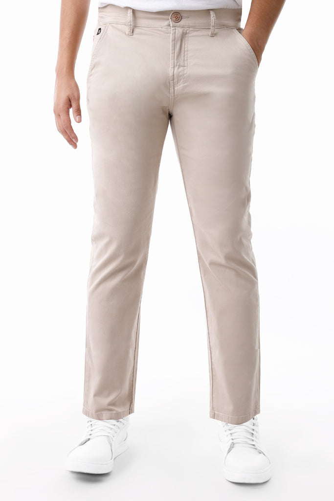 Pantalón Hombre Cotton Satín Chinos Beige - 230039
