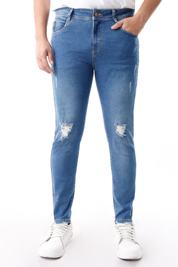 Jean Hombre Super Skinny Contaminado Acero Claro - 230002