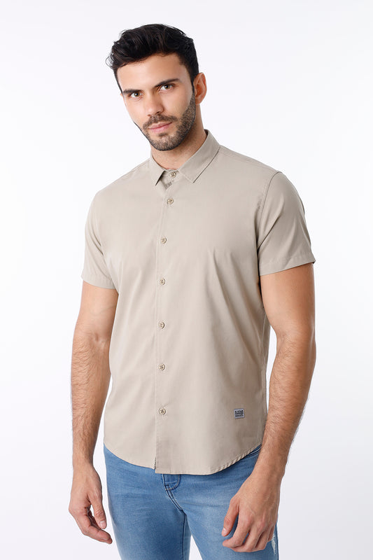 Camisa hombre beige