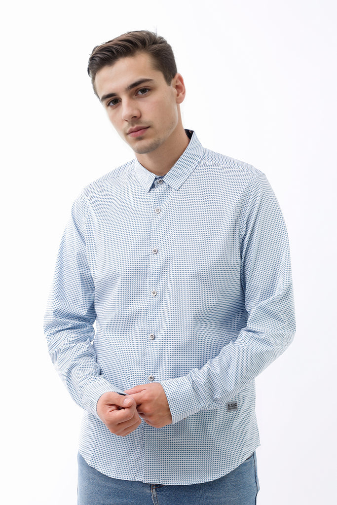 Camisa hombre blanco estampado