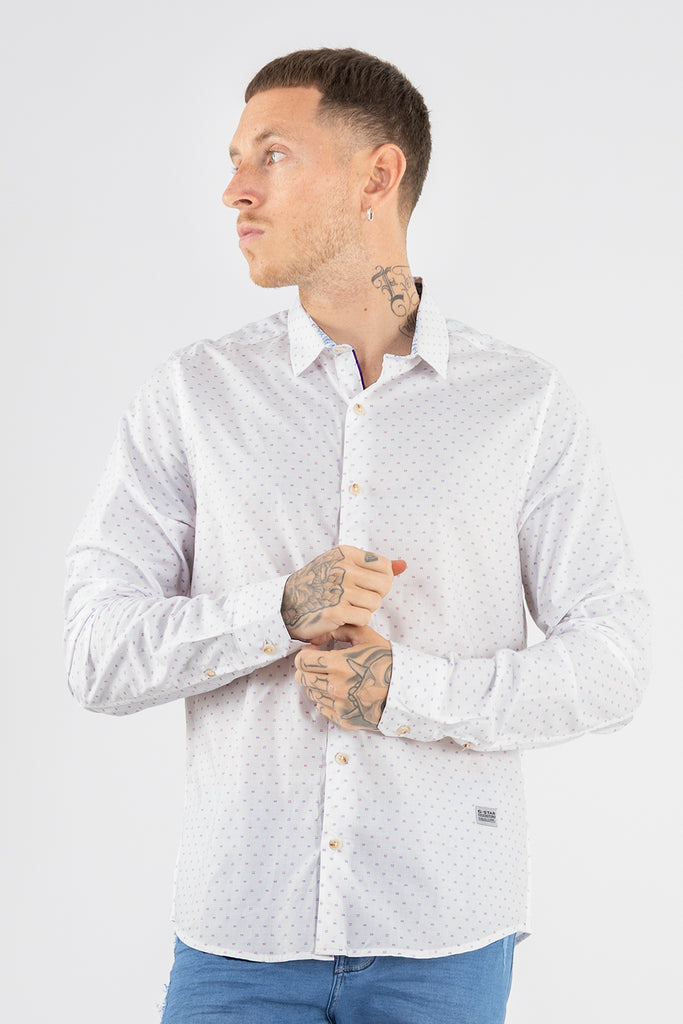 Camisa hombre blanco estampado