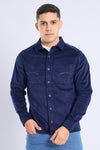 Camisa hombre azul estampado