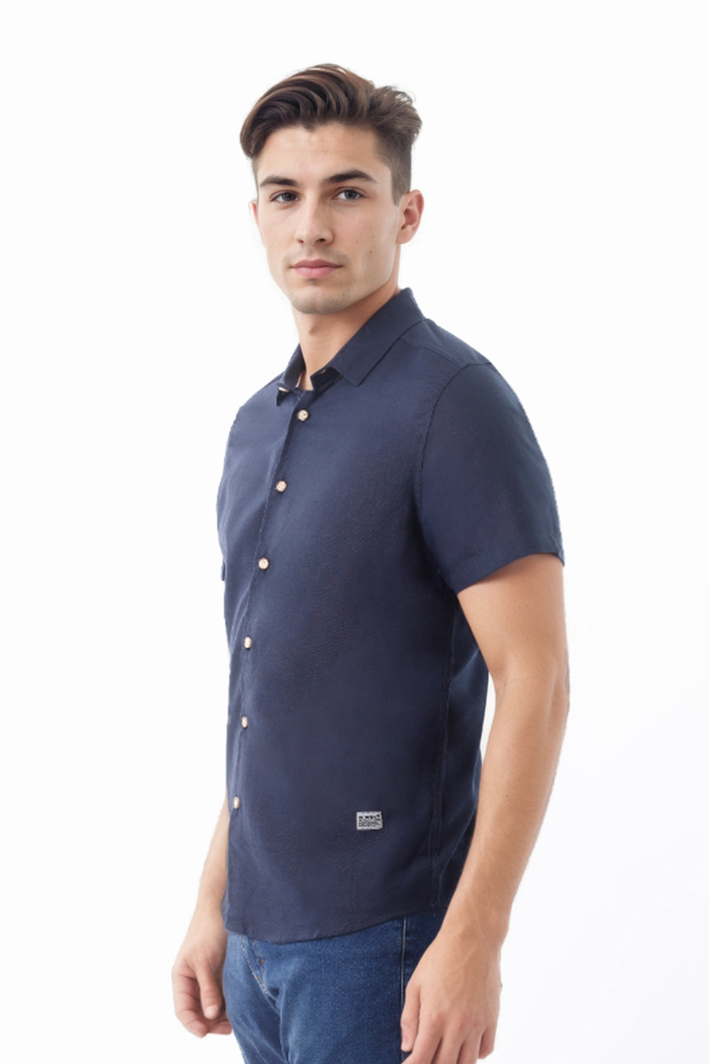 Camisa Hombre Lino Milán Azul - 230074