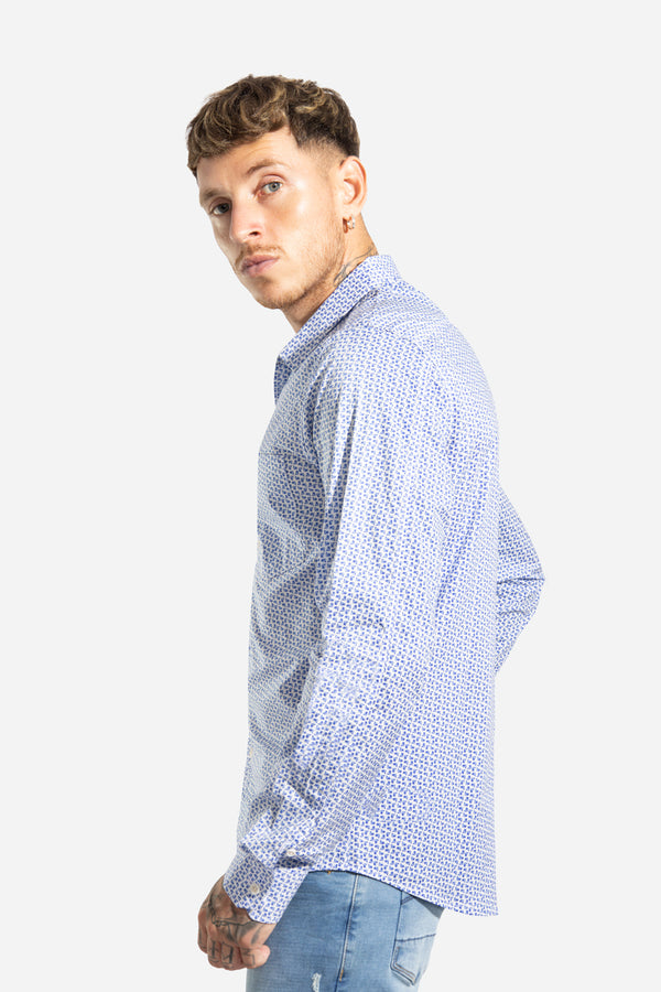 Camisa hombre blanco estampado