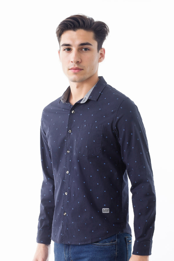 Camisa Hombre Azul Estampado Flores Print - 210390