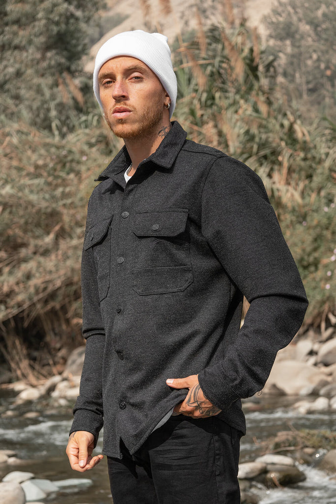 Camisa hombre plomo