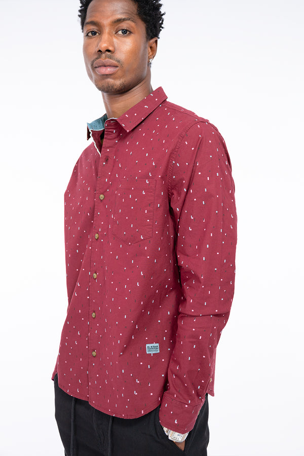 Camisa hombre roja estampado