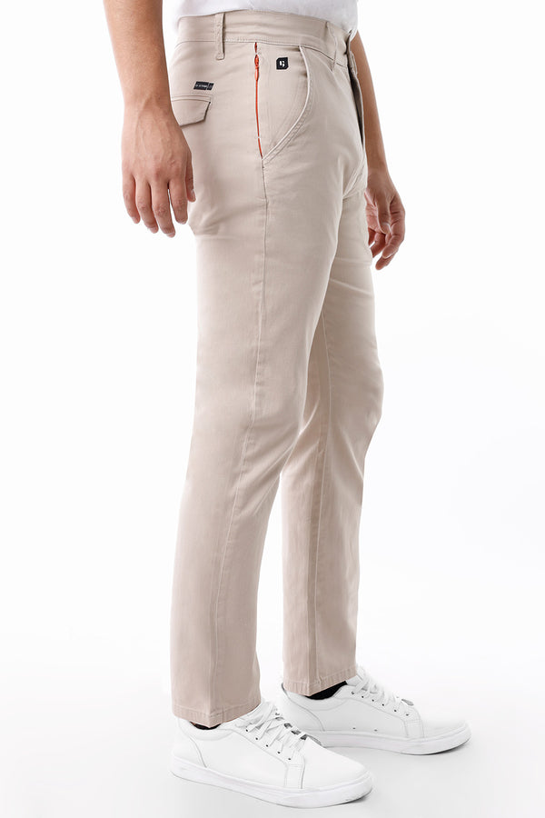 Pantalón Hombre Cotton Satín Chinos Beige - 230039