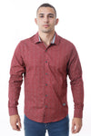 Camisa Hombre Manga Larga Guinda - 210032
