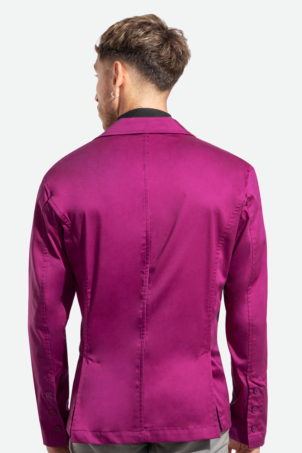 Blazer Hombre Satín Guinda